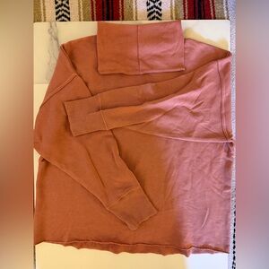 Aerie Warm Coral Knit Turtleneck Long Sleeve Top